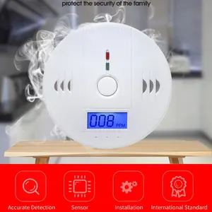 Digital CO Gas Monitor Alarm Detector Audible and Visual Alarm Battery Powered Portable CO Detector for Home Warehouse