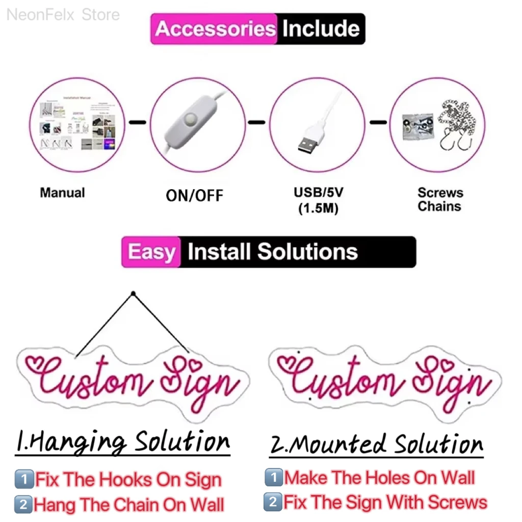 Insegna al neon personalizzata Insegna al neon personalizzata a LED Alimentata tramite USB Multi colore a caratteri per matrimoni, feste di compleanno, illuminazione per decorazioni murali per camera da letto