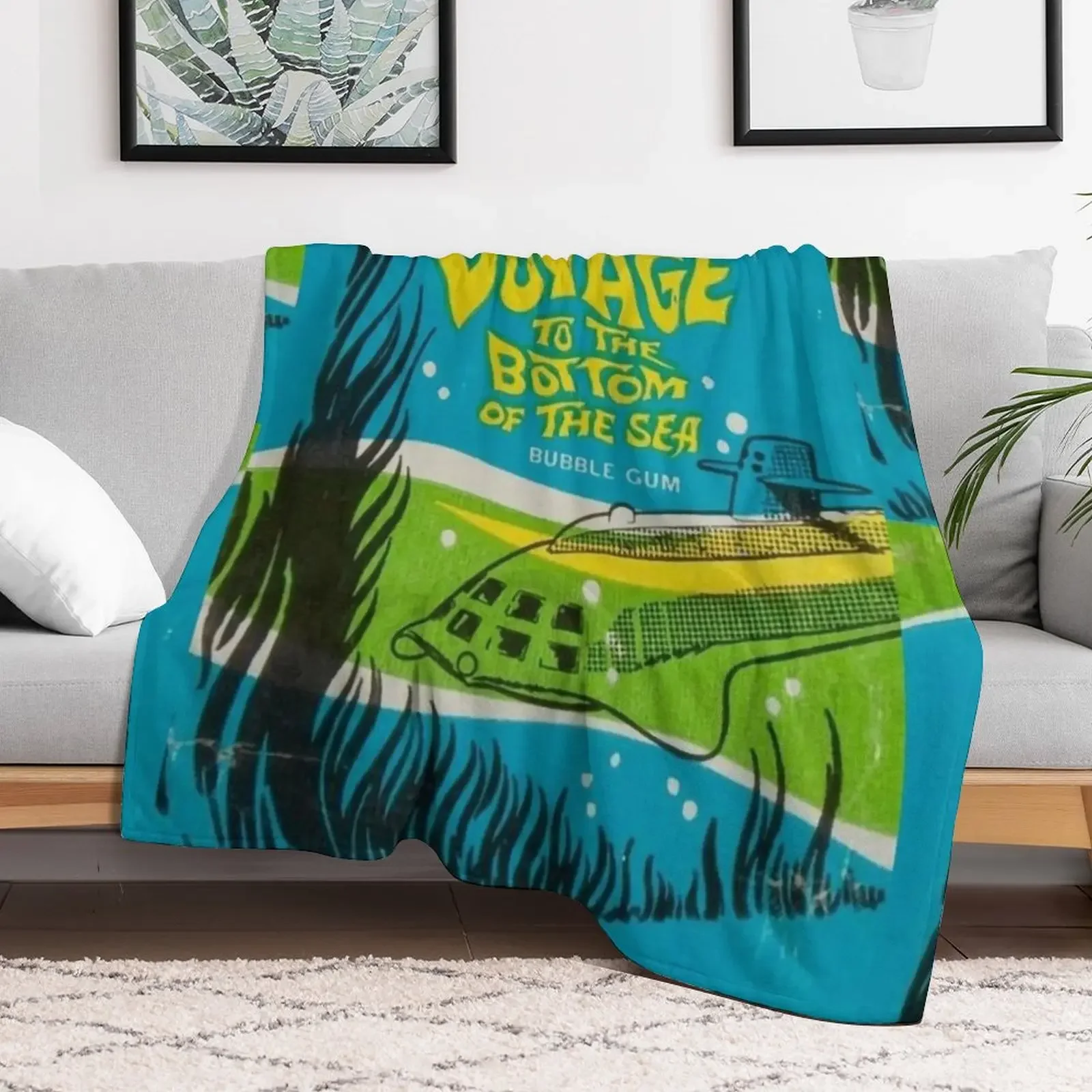 New Voyage to the Bottom of the Sea - Bubble Gum Wax Pack - Vintage, Distressed Throw Blanket Polar Blankets For Bed Blankets