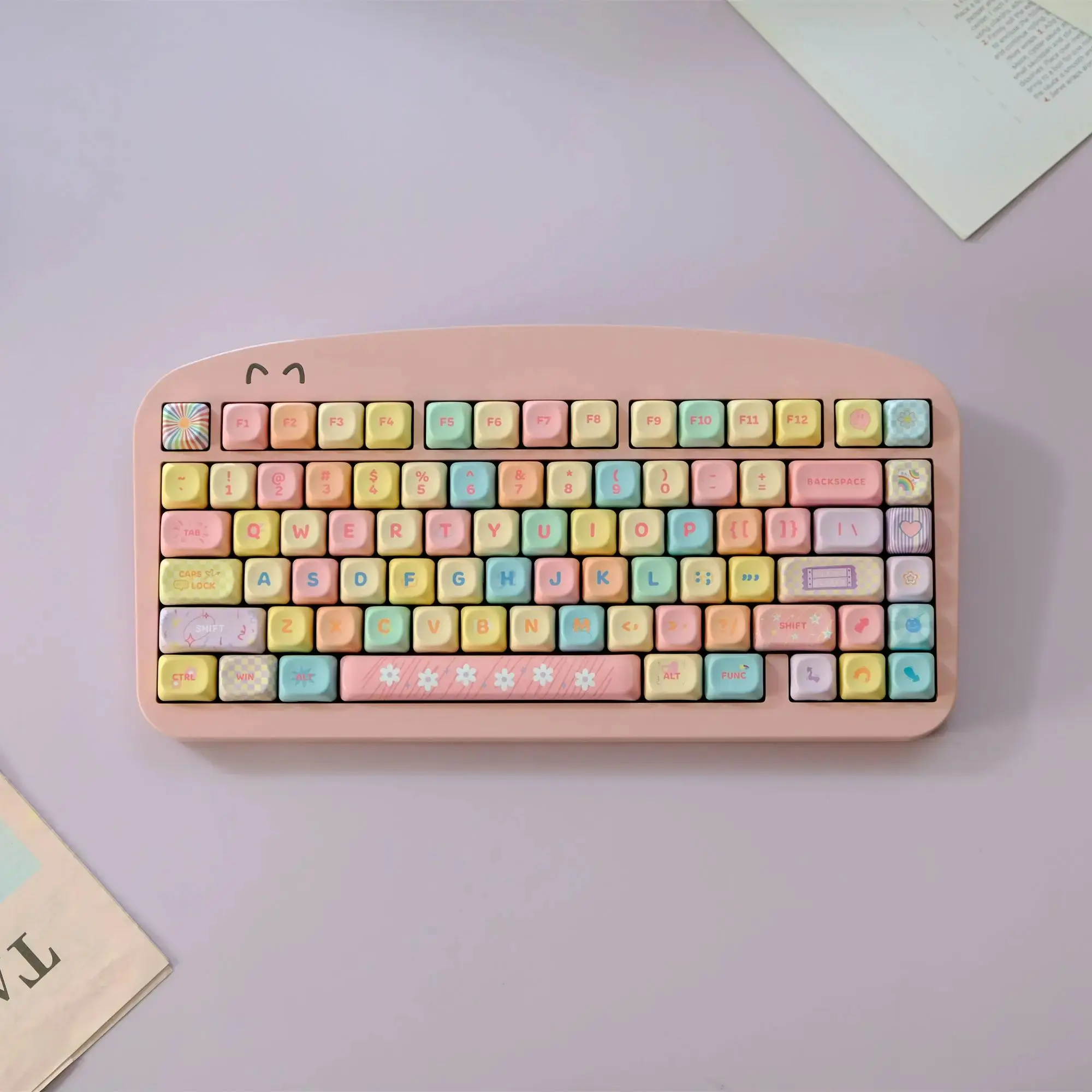 

Dopamine Keycaps Set 132 Keys PBT Material Keycaps MOA XOA Profile DYE-SUB For MX Switch Wooting Mechanical Keyboard Keycap