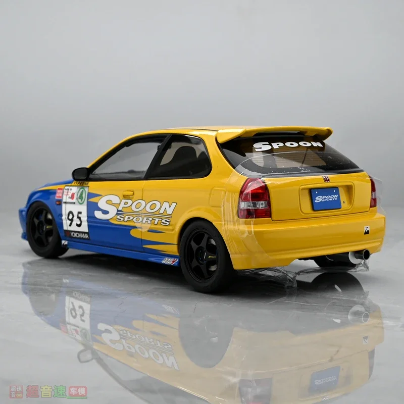 MH Schaal 1/18 Honda Civic EK9 Lepel Legering Speelgoed Motorvoertuig Diecast Metaal Model Geschenken