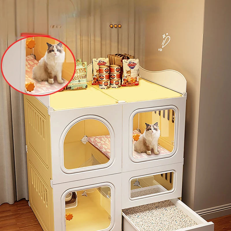 

Cat cage litter box integrated toilet villa house house home indoor does not occupy a cage