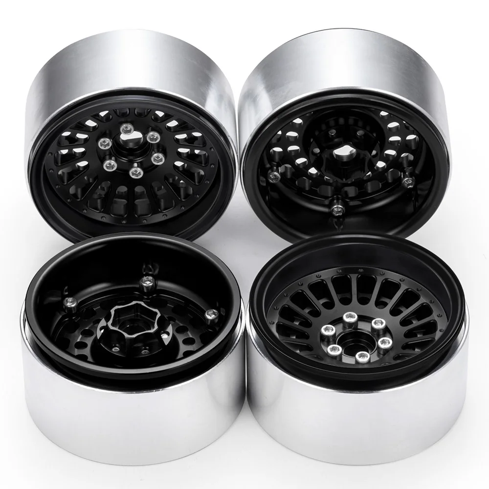 MIBIDAO 4 قطعة 2.2 بوصة سبائك الألومنيوم Beadlock جنوط عجلات محور ل محوري RBX10 الشبح TRX-4 1/10 RC الزاحف سيارة ترقية أجزاء #2