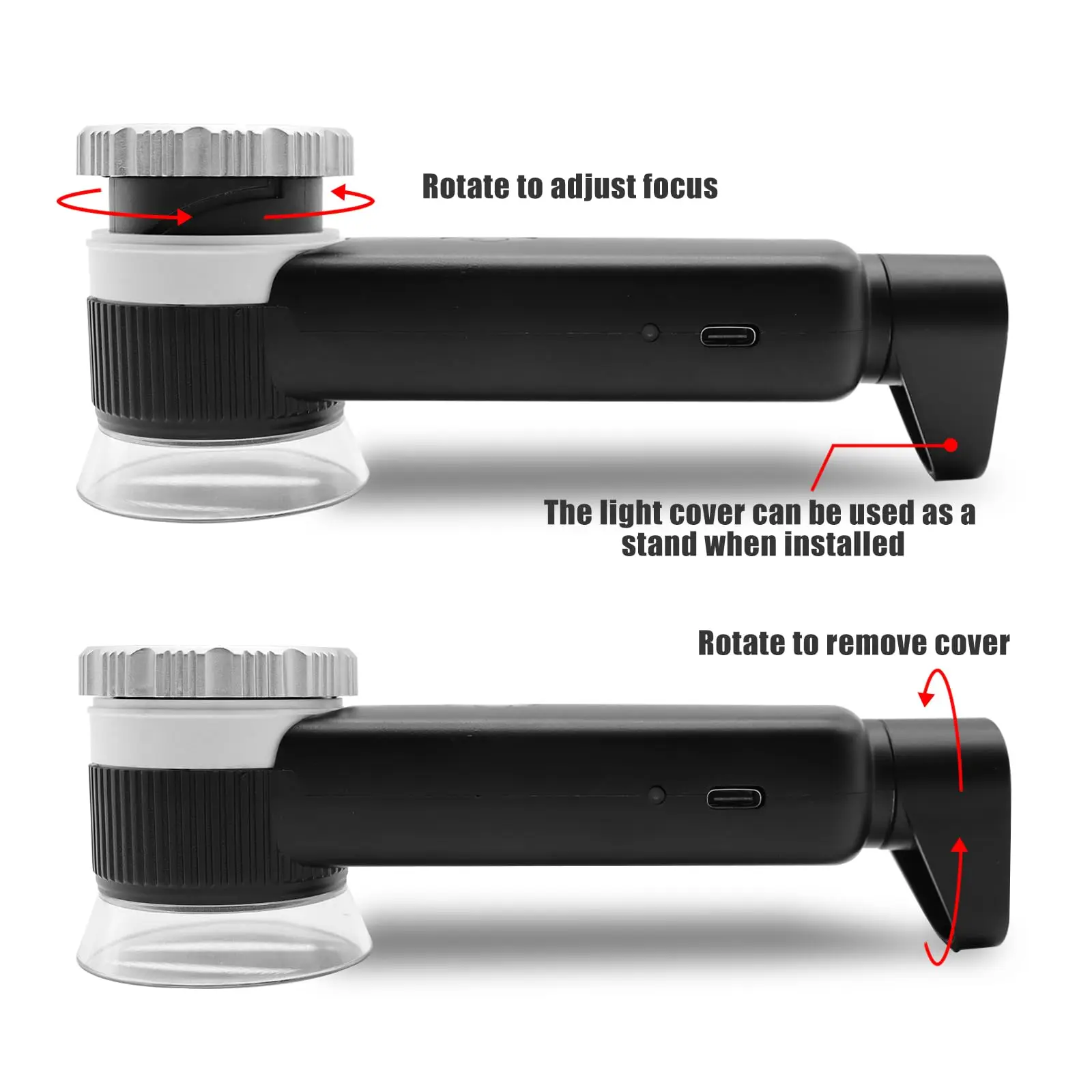 Imagem -05 - Led uv Handheld Iluminado Magnifier com Lâmina Lupas Recarregáveis Jewelers Loupe Gem Jade Jewelry Repair 30x