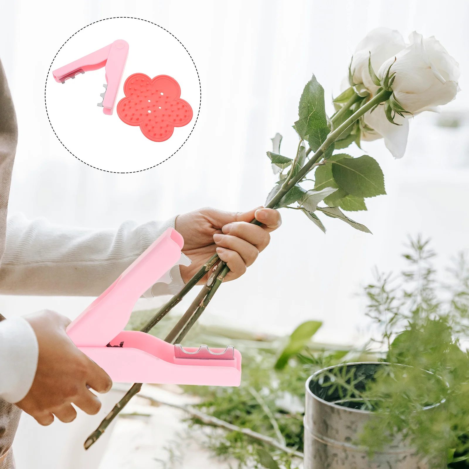 

2 Pcs Manual Rose Flower Pliers Thorn Remover Tool Pink Abs Roses Stem Cleaner Leaf