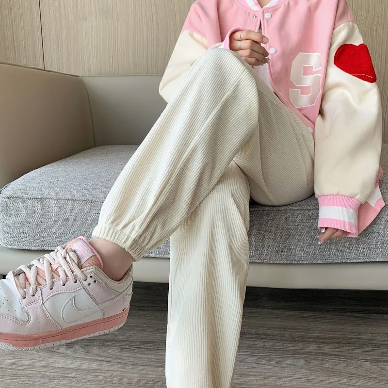 Women's Autumn Winter New Fashion Elegant High Waist Solid Color Korean Version Foreign Style Leisure Commuter Versatile  Pants