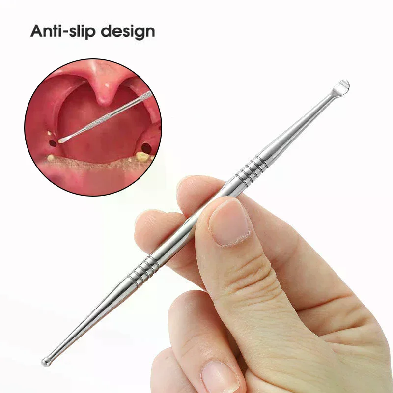 

Набор для чистки полости рта: 1 шт. инструмент для удаления камней из миндалин и ушной серы из нержавеющей стали, набор для ухода за полостью рта, инструменты для здоровья полости рта