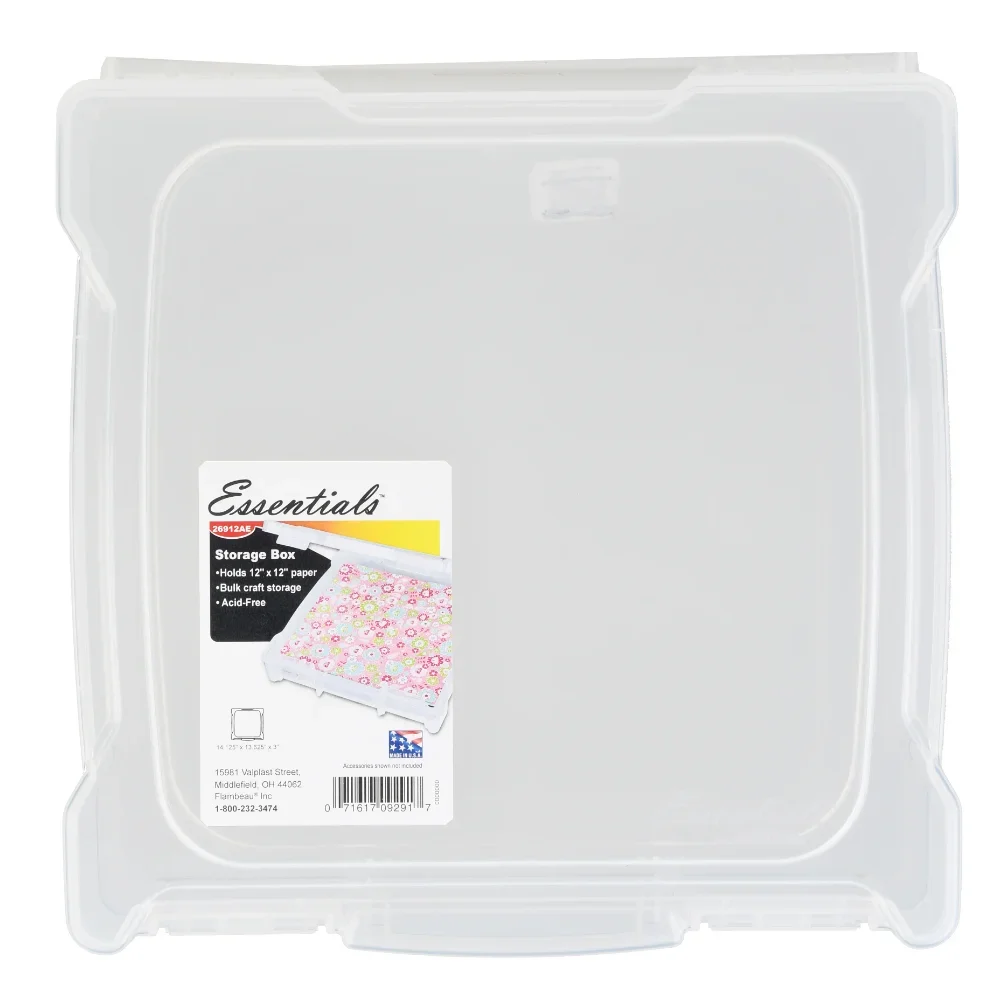 

New upgrade Best.26912AE, Scrapbook Box, Craft and Hobby Storage Box, Clear, 12 inches, Plastic.Free Delivery.