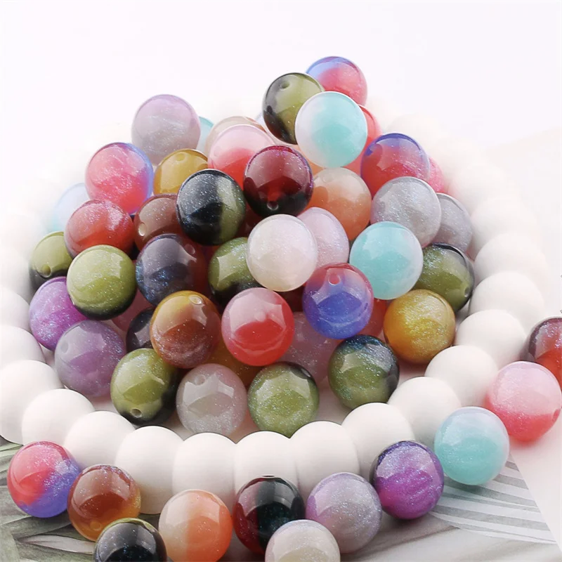 

Wholesale 50pcs/lot 16mm color print geometry rounds shape acrylic beads diy jewelry garment accessory