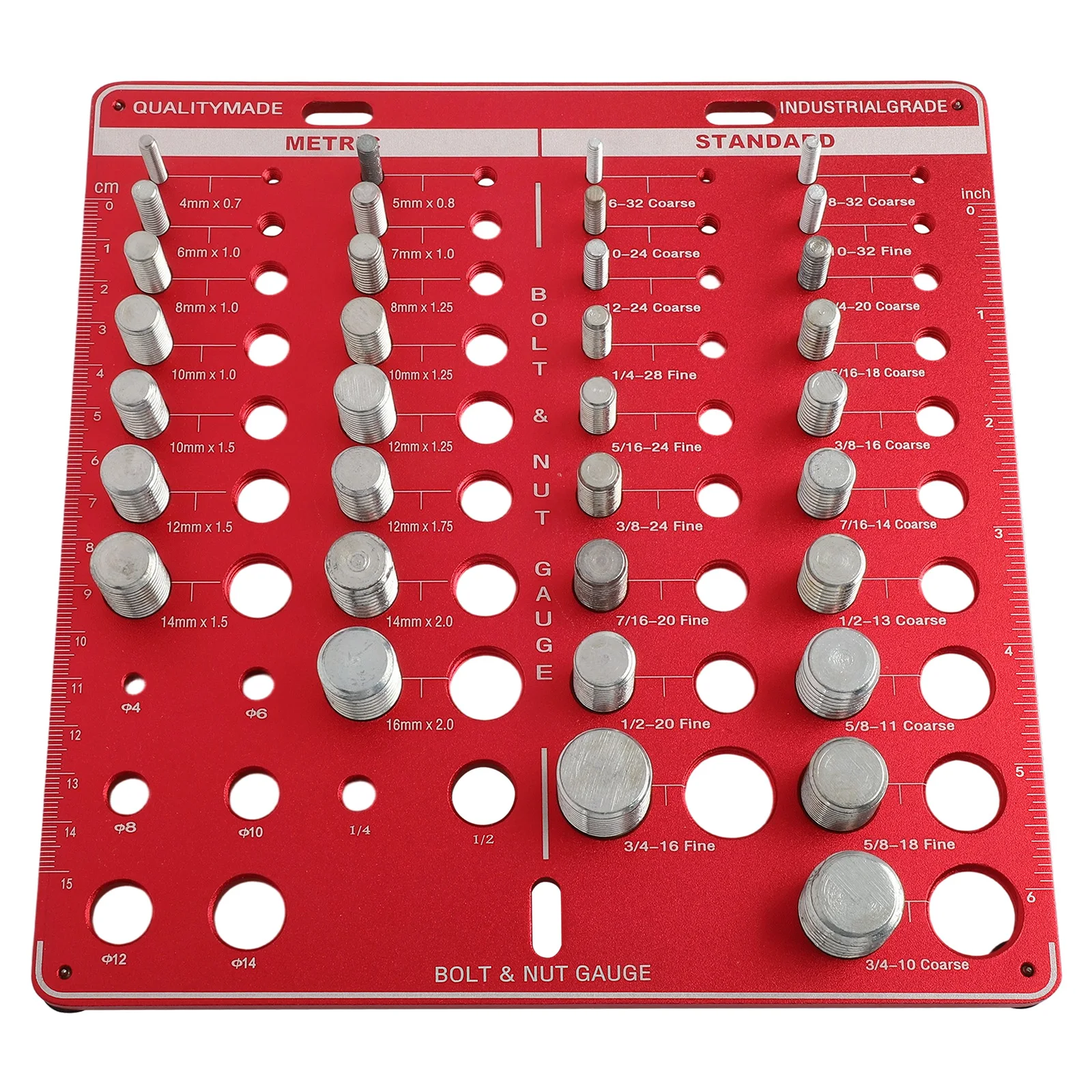 For Workshop Usage Red as Picture Nut And Bolt Gauge Measuring Tool Enhanced Identifying Capability Portable Design