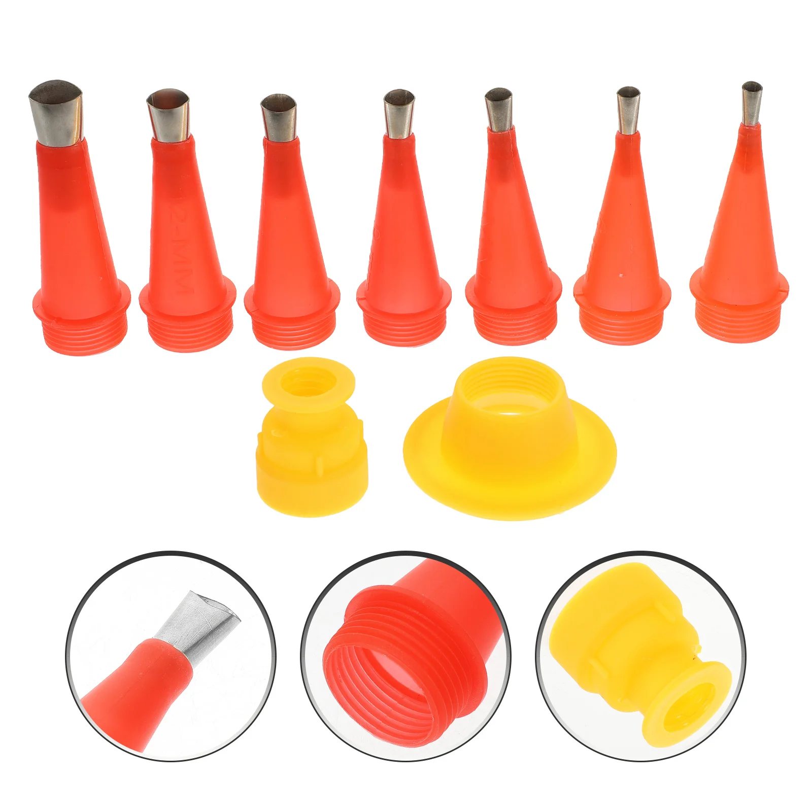 

1 set 1 Set Stainless Steel Silicone Caulking Nozzle 5Mm 6Mm 7Mm 9Mm 10Mm 12Mm 14Mm Reusable Caulking Tool Kit For Home Kitchen