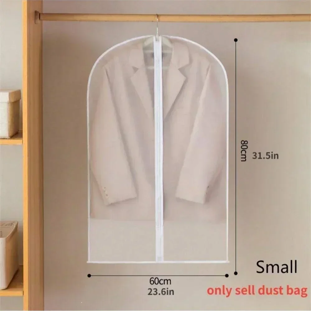 5Pcs Clear Garment Bags Clothes Covers Protecting Dusts For Storage Plastic Hanging Clothes Bags Gowns Long With Zipper