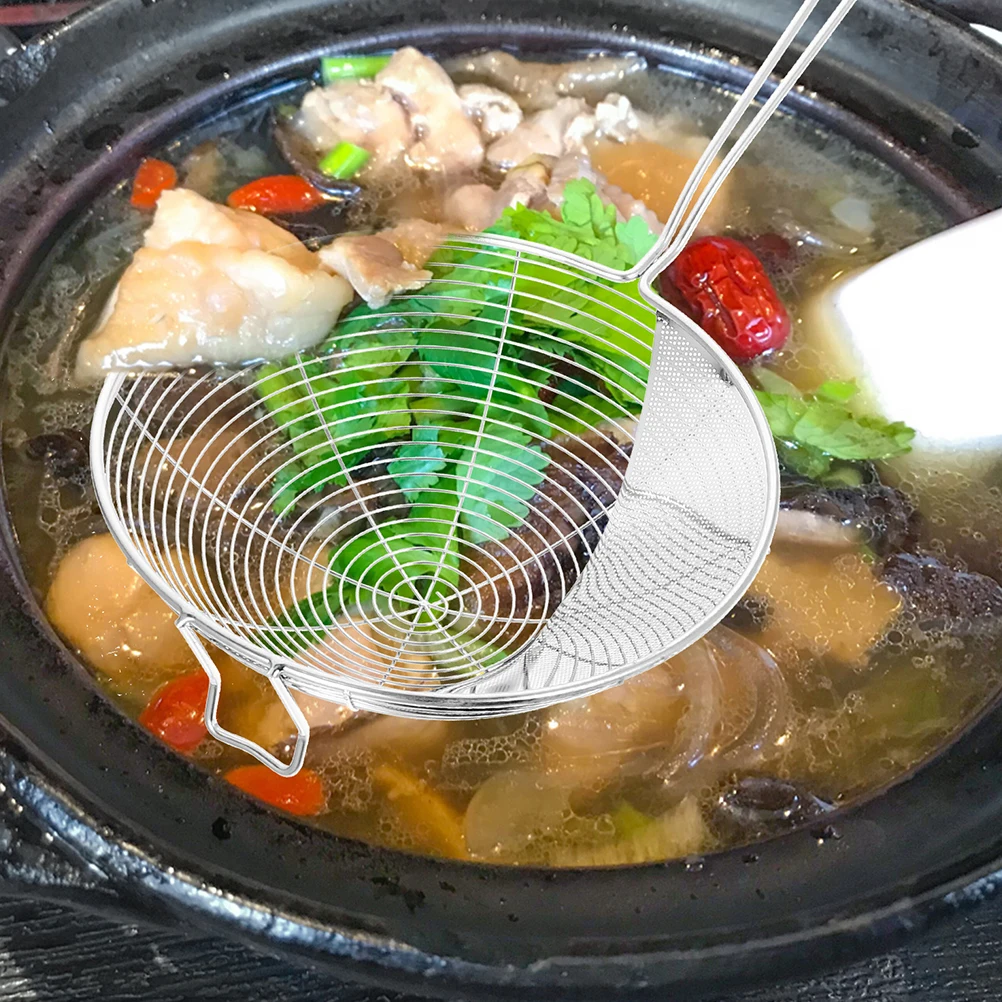 

1pc Stainless Steel Colander Spoon 304 Fine Mesh Strainer For Pasta Noodles Vegetables Frying Food Kitchen Gadget Drainer