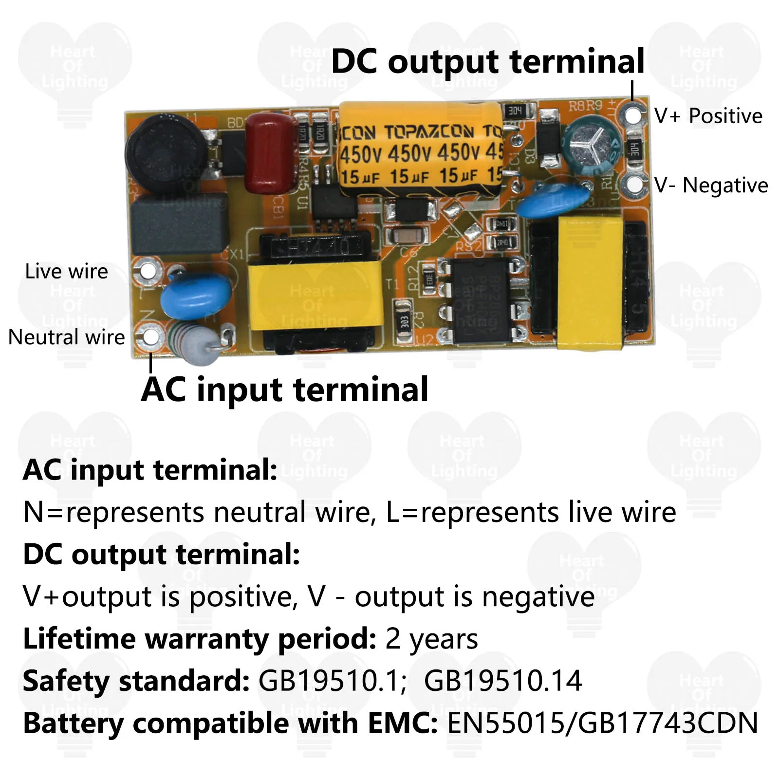 High Voltage Non Isolated High Power LED Driver AC 220V Flicker Free 26-36W 250mA Power Supply DC120-180V Lighting Transformers
