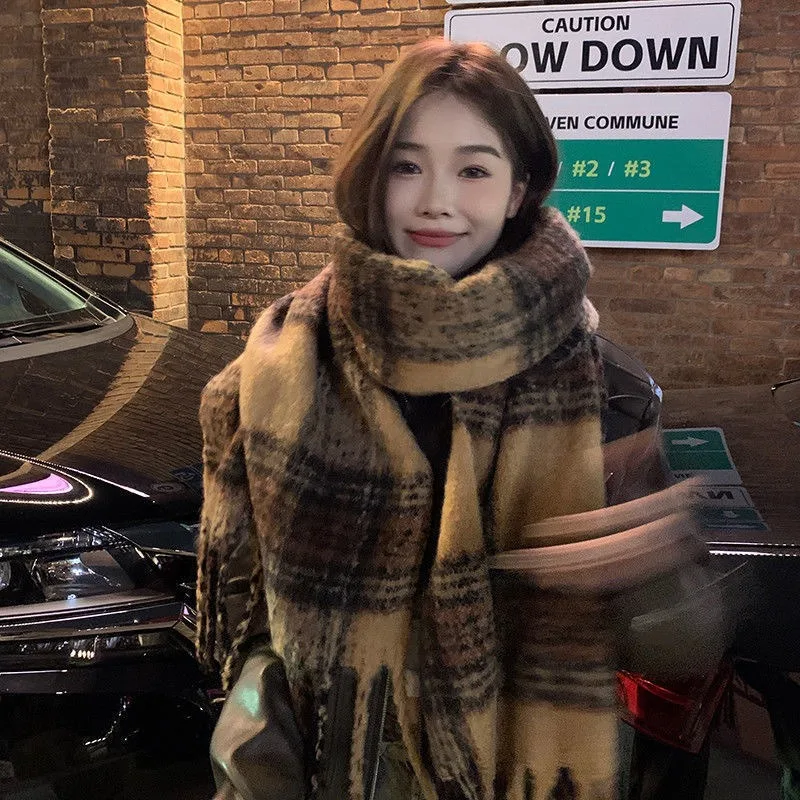 الخريف والشتاء وشاح جديد نمط متقلب المرأة الشتاء الراقية تنوعا شال ثنائي الغرض وشاح سميك دافئ