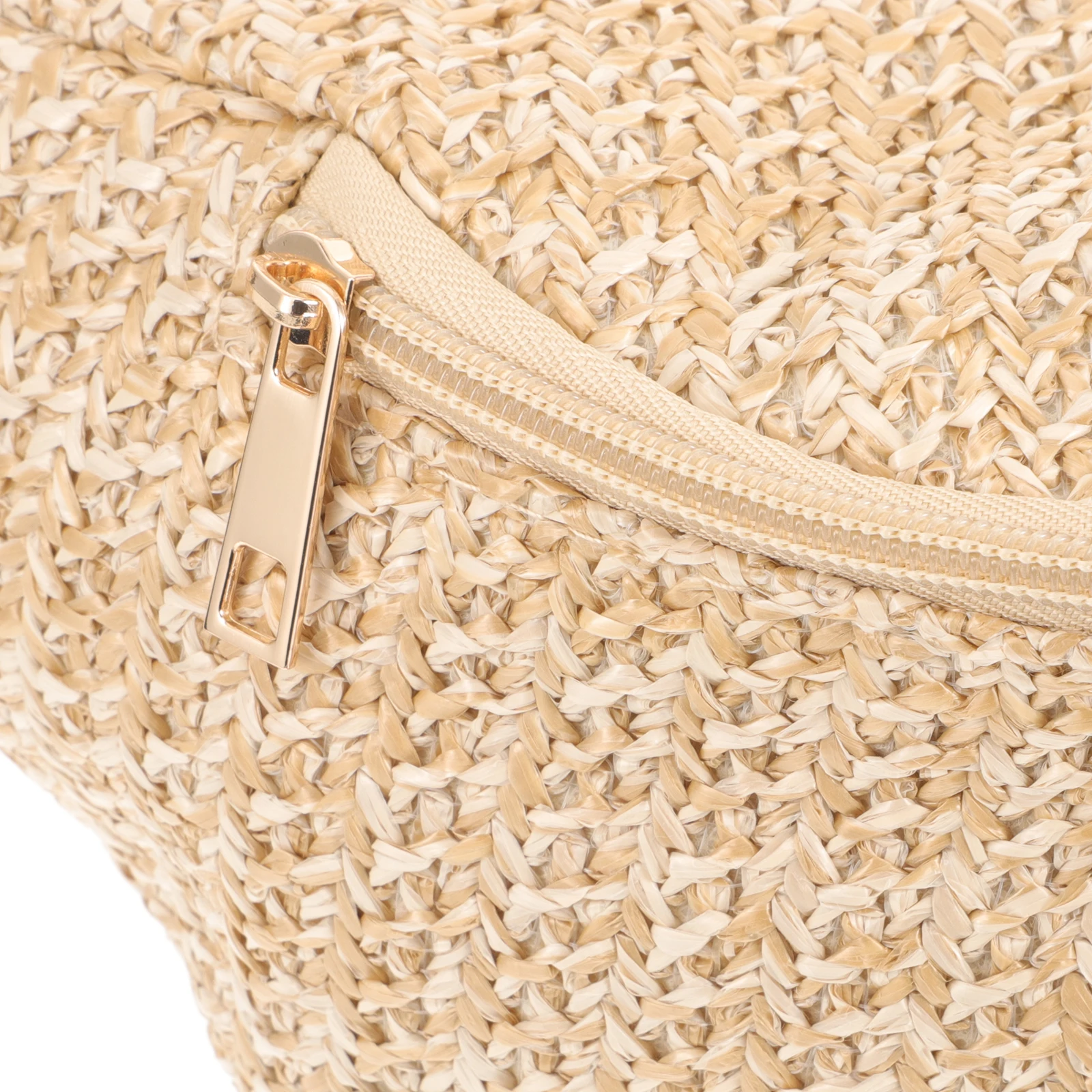 

Straw Bag Summer Fanny Pack Beige Simulation Chest Bag Hiking Bike Dog Walking Storage Pouch Travel Accessories