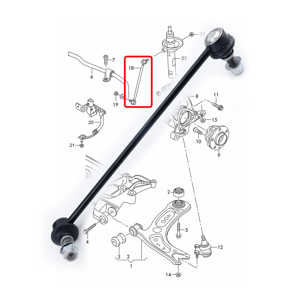 

Front Stabilizer Link L/R for VW GOLF 6 A6/5K 1.4T 1.6TDI SKODA Octavia 5E 1.8T AUDI TT FV3/FVP FV9/FVR 5Q0411315B Sway Bar Link