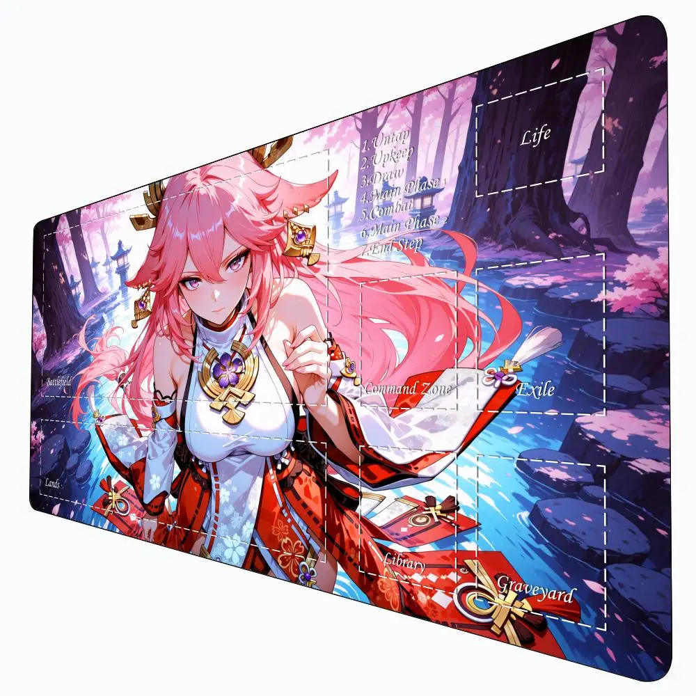

Волшебный игровой коврик для карточек со stref Shrine Witch, аниме-тема, mtg игровой коврик 35X60 см, настольный коврик, игровой коврик для сбора, волшебный коврик для карт