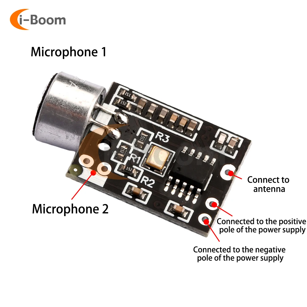 Moduł odbiorczy nadajnika FM bezprzewodowy Transceiver FM Mini bezprzewodowy mikrofon płyta główna podwójny kanał moduł DC2.4-4.3V HIFi