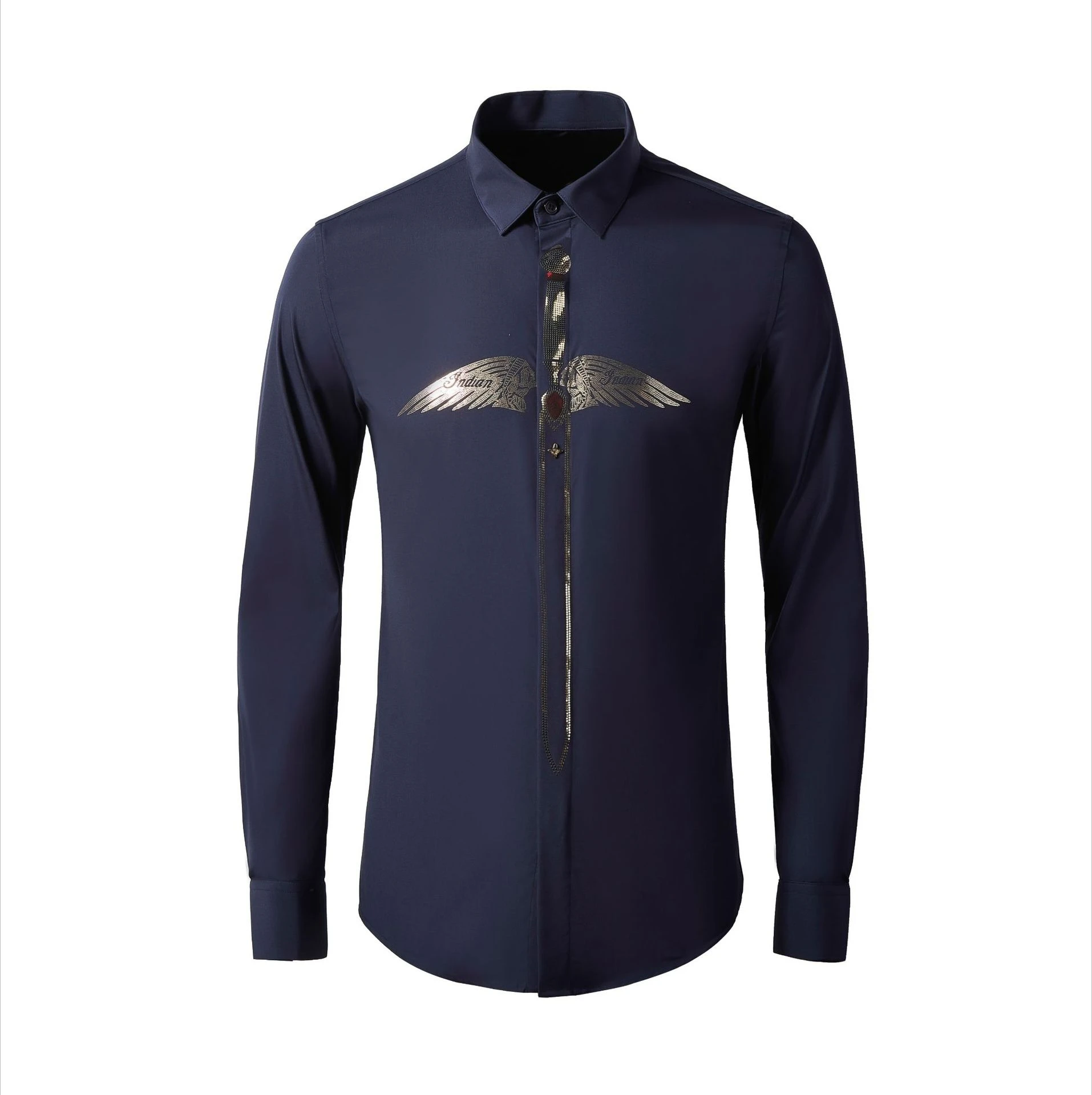 Luxury Retro Sequined Shirt  Men Heavy Duty Long Sleeved Casual Business Shirts Nightclub Banquet Party Stage Performance Shirt