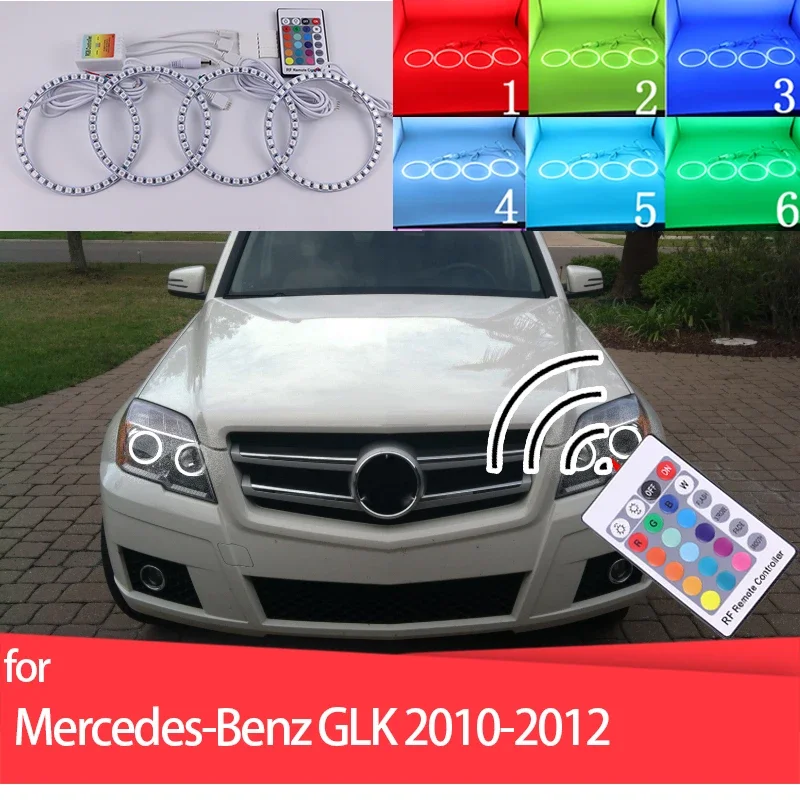 

Multi-color RGB LED Angel Eyes Halo Ring Eye DRL RF Remote For MERCEDES BENZ GLK CLASS X204 280 300 320 350 10-12 Accessories