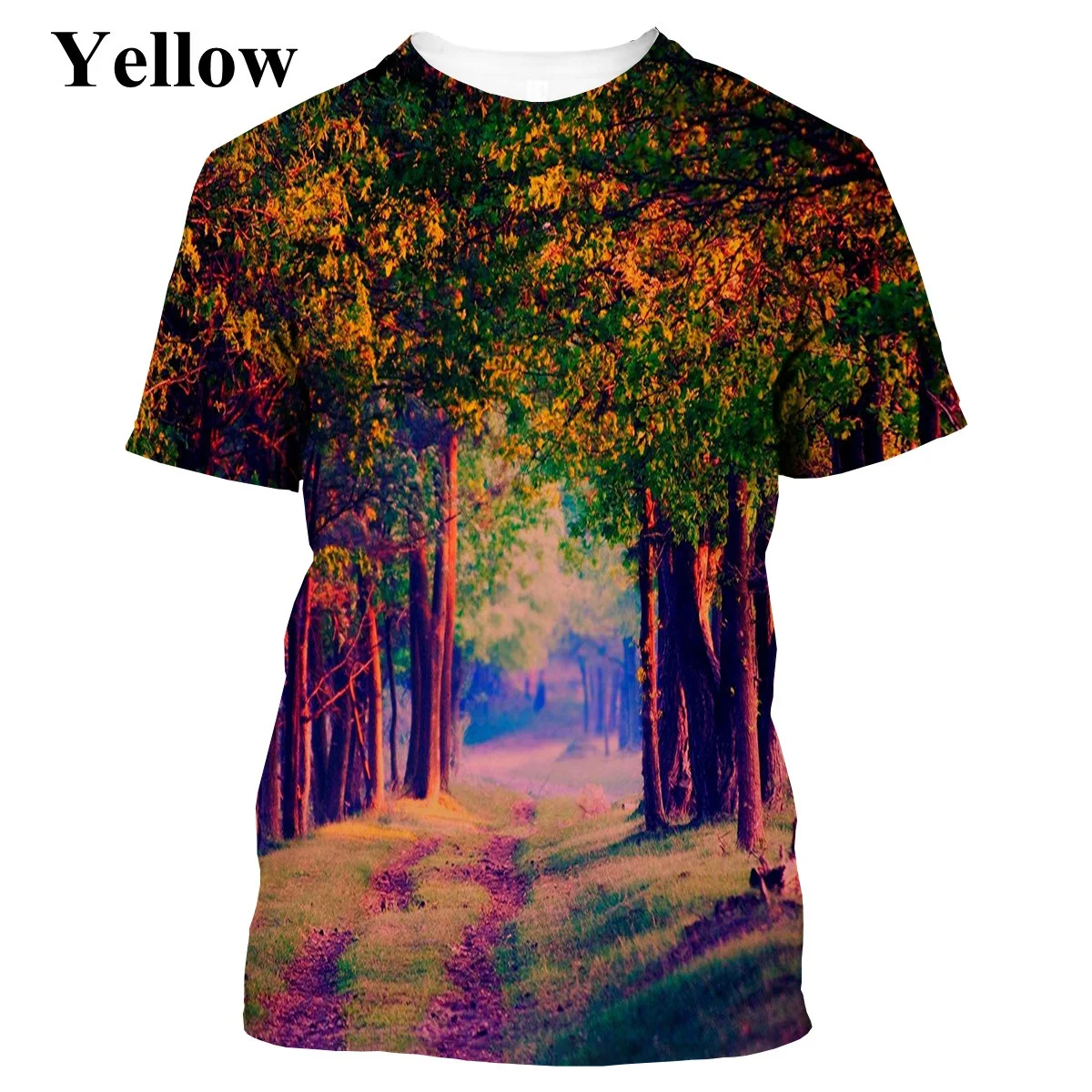 2022 Fashion Newest 3D Forest Printed T Shirt Unisex Casual Short Sleeved Tees colorful personality Graphic Tee XS-5XL