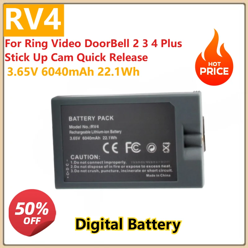 rv4-バッテリー-365v-6040mah-リングビデオドアベル-2、3、4-プラス-スティックアップカム用-クイックリリース-新品-高品質