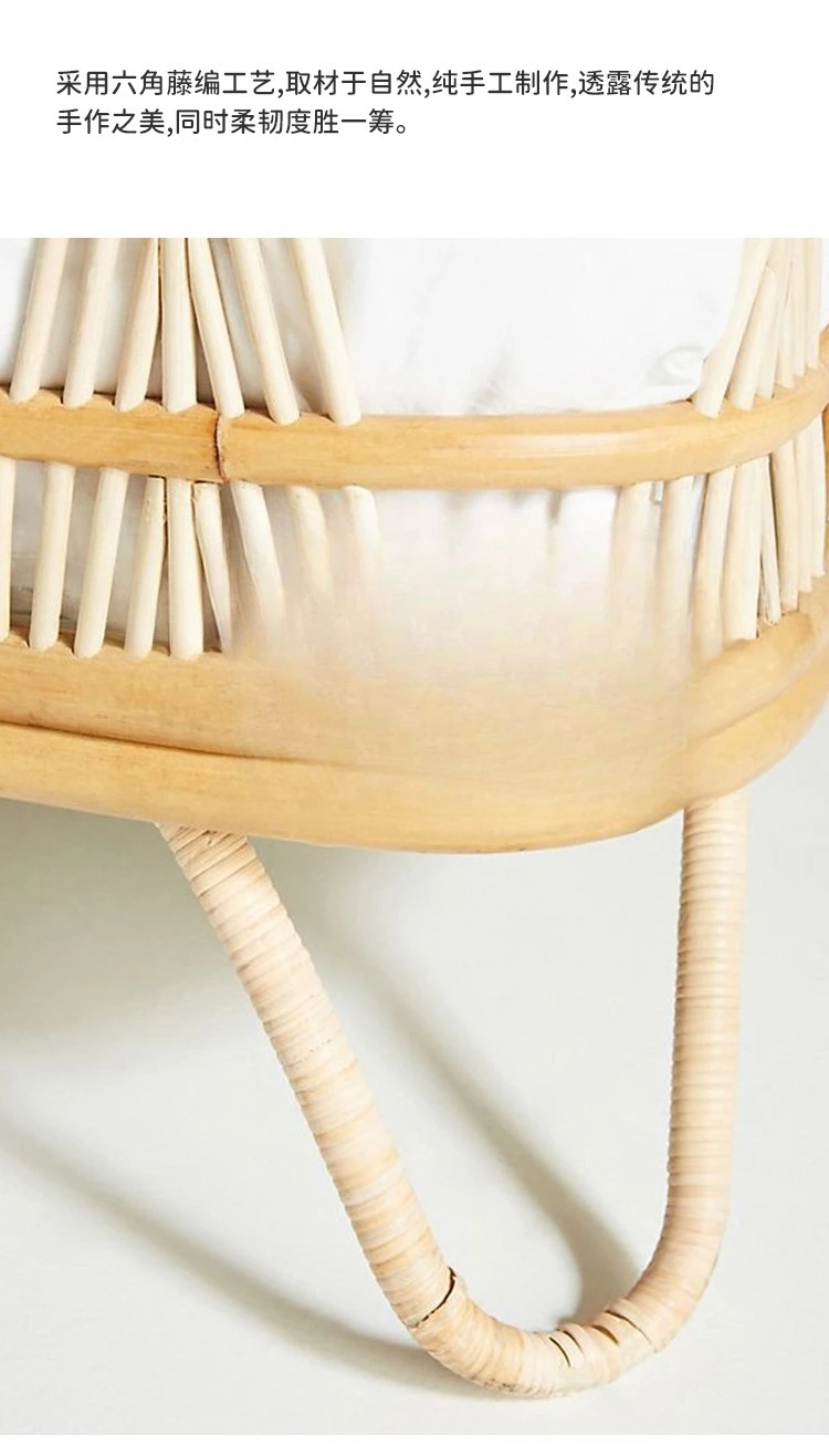 Simple rattan bed 1.5 meters double bed, hotel bed and breakfast rattan bed