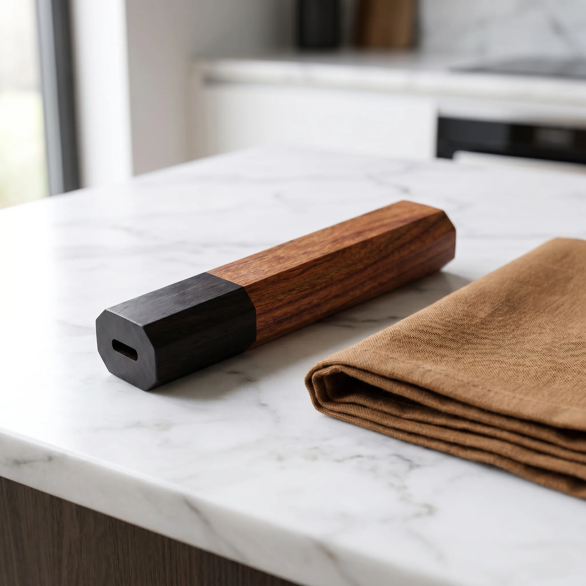 1 Types CNC Natural Solid Wood Material Japanese Style Kitchen Knife Octagonal Wooden Handle Scales DIY Making Accessories Parts
