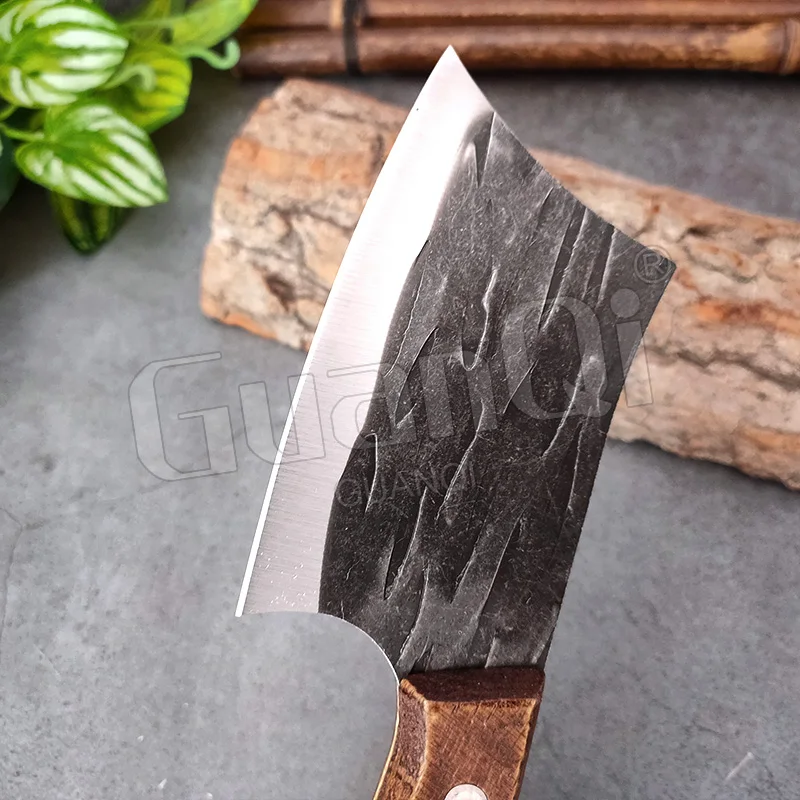 5Cr15 MoV Hand Forged Cleaver Knife Chinese Butcher Knife Cut Meat Vegetables Fish And Fruit Kitchen Knives With Wood Handle