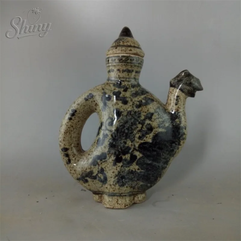 Jingdezhen Antique-Style Porcelain Yuan Dynasty Blue-and-White Chicken-Head Teapot Antique