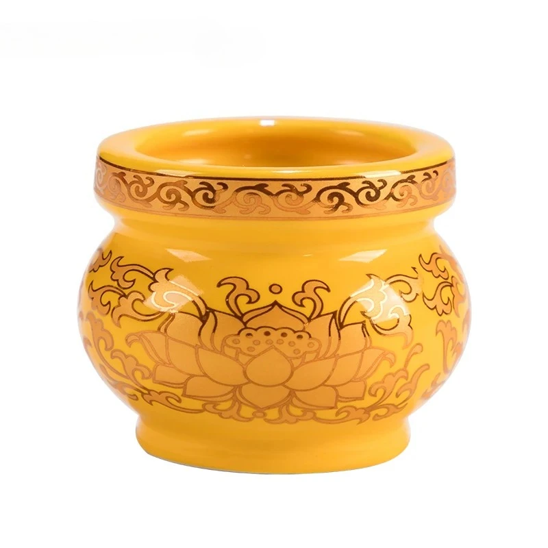 6x5cm Chinese ceramic incense burner outdoor portable small incense burner for Buddha worship and household Buddhist utensils