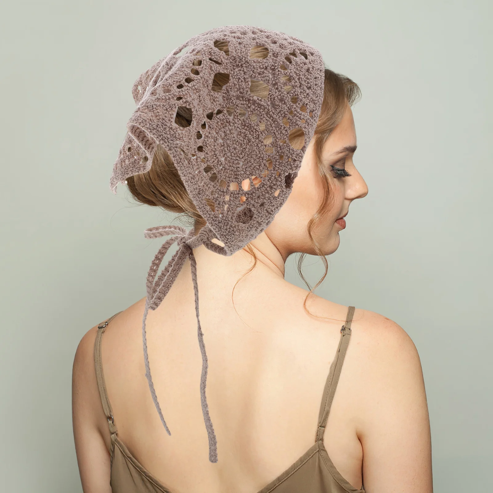 

3Pcs Lace Triangle Headscarf Acrylic Fiber Intricate Details Versatile Functionality Boho Outfits Lace Triangle Headscarf