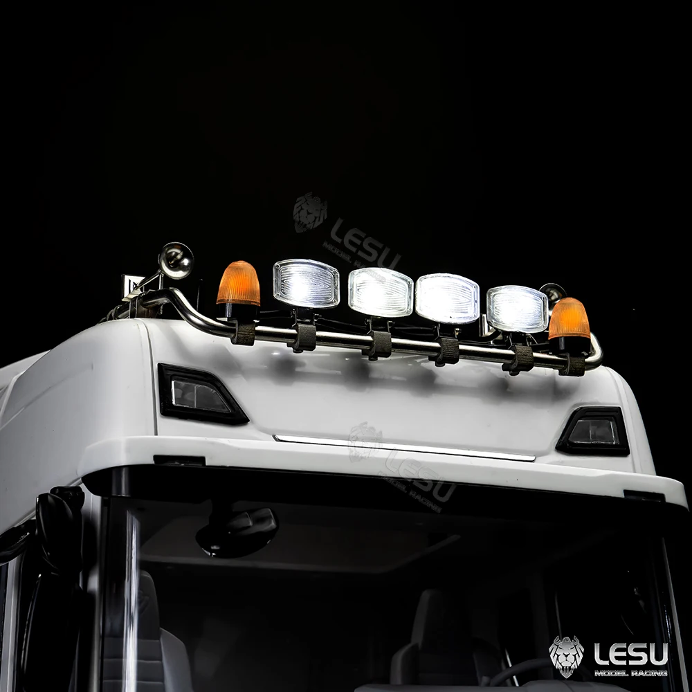 LESU suku cadang RC lampu atas kepala, lampu LED atap kabin untuk skala 1/14 770S RC truk traktor Aksesori mainan Model TH23433