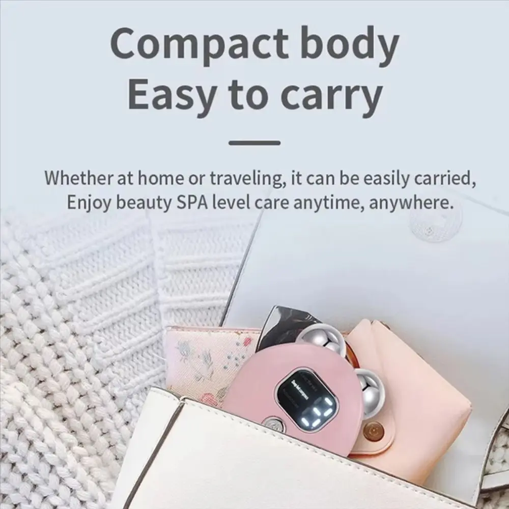 3 Levels Electric Facial Massager EMS Microcurrent Adjustable Face Beauty Device Skin Care Digital Display V-face Lifting Roller