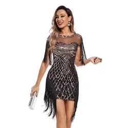 1920s Flapper Sequins Great Gatsby Cocktail Party Dress Sexy Retro Dress Wedding Dress Shop Dinner Dress Embroidered Dress