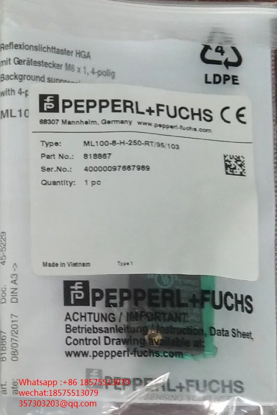 

Pepperl + Fuchs ML100-8-H-250-RT/95/103 Sensor 1 Piece ML100