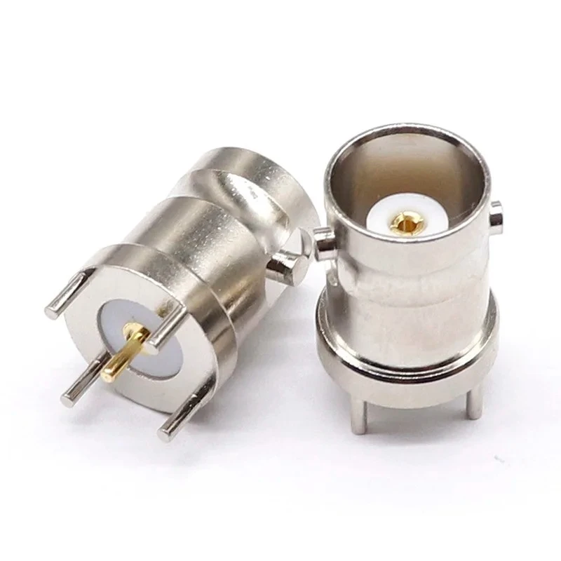 

BNC-KE connector Four-legged BNC female seat 180-degree vertical bnc-pcb welded plate type 4-legged BNC socket