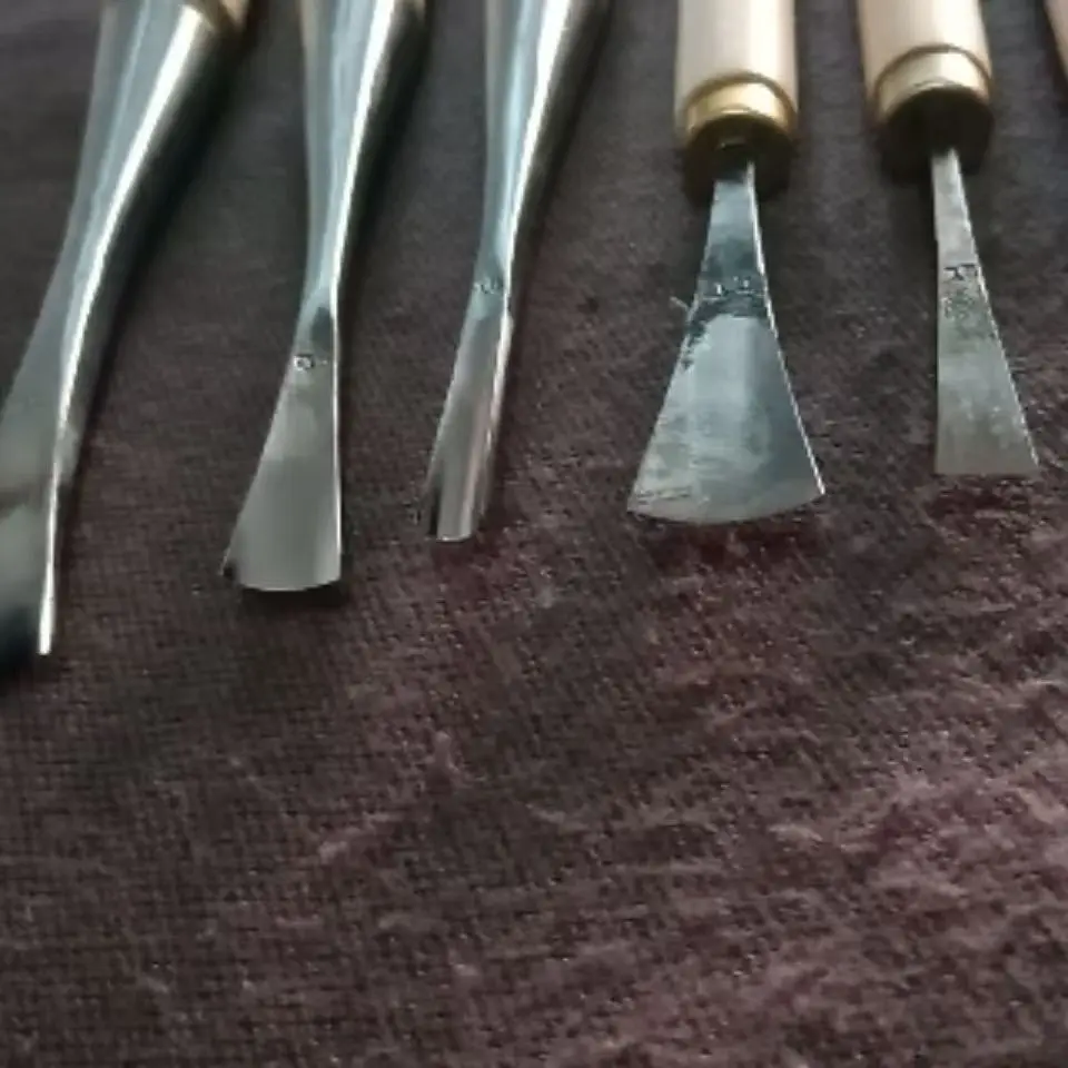 10pcs Hand Wood Carving Knives Tools General Details Root Chisel Made Ground By Hand Root  Base Making Tool