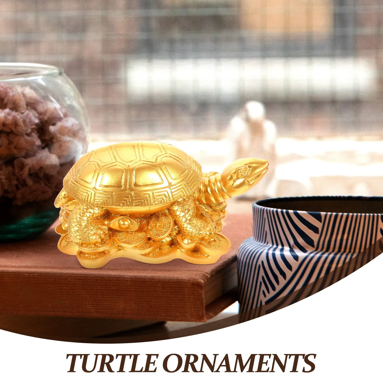 Financial Fortune Money Turtle Resin Desktop Ornament Wealth Luck Decorative Home Office Prosperity Tortoise Sculpture