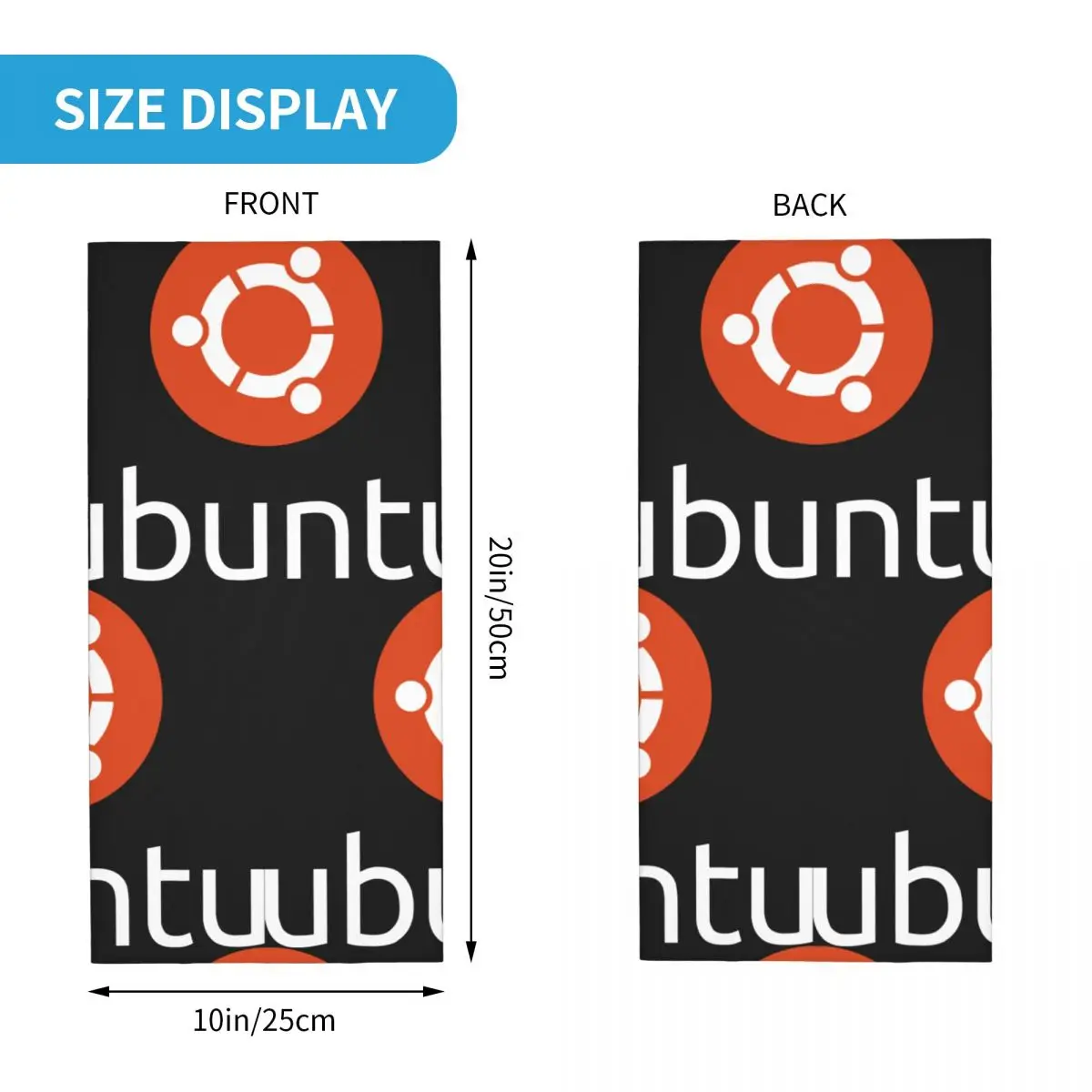 Ubuntu Logo Nek Gaiter Bedrukt Unisex Gezichtsmasker Sjaal Warme Hoofdband Wandelen Winddicht