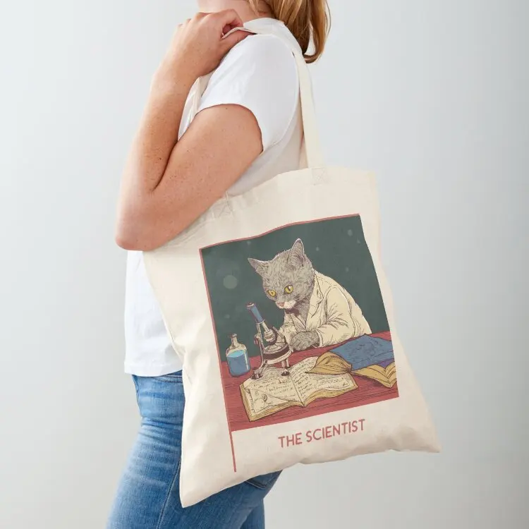 

The scientist, cat laboratory, funny cat white lab coat Tote Bag women bag Handbags women great bag Women's shopper