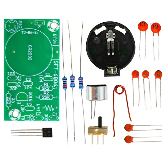 1kit Simple FM wireless microphone Electronic DIY parts kit set / 3V 88MHz-108MHz radio FM wireless microphone set module