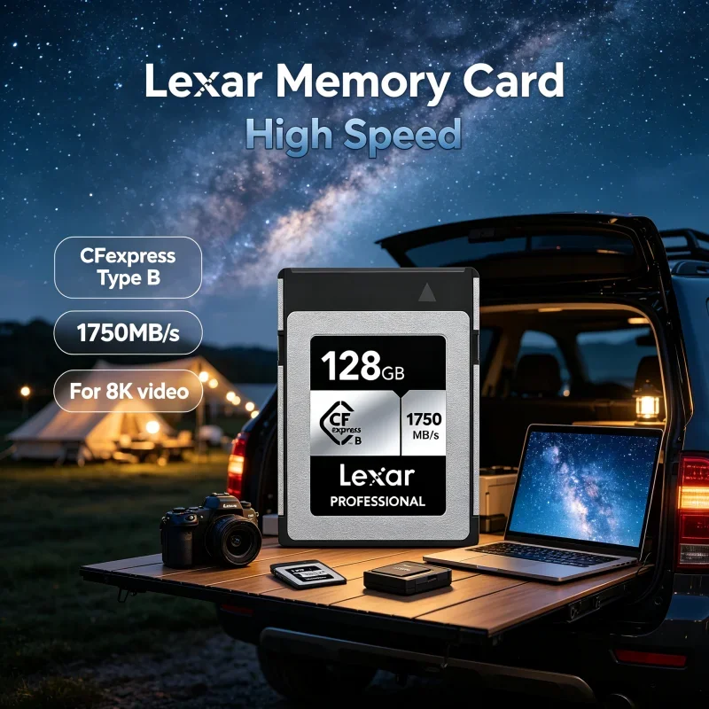 Lexar CFexpress Type B Memory Card CF express Type B Card Storage Card 512GB 128GB 256GB Read 1750MB/s For 8K Camera