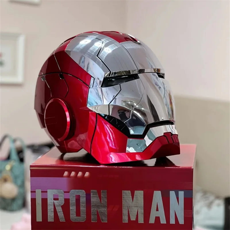 Marvel Avengers Iron Man Mk5 Helmet 1:1 Voice Control Mk50 Auto Captain America Shield Cosplay With Led Light Electronic Gift