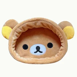 New Cute Rilakkuma Bear Big Face Plush Desktop Storage Box Stuffed Cosmetic Case Container Make Up Makeup For Women Girls Home