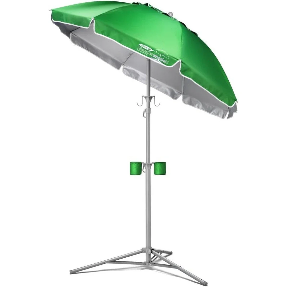 Ombrelle Solaire Portative Ultime, Légère, Réglable, Protection Solaire Instantanée, Parapluie d'Extérieur Vert