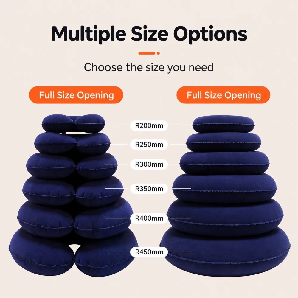 Comfortable PVC Flocked Travel U-Shaped Pillow Gluteal Support Ring-Style Bedridden Cushion Tailbone Support Inflatable Cushion