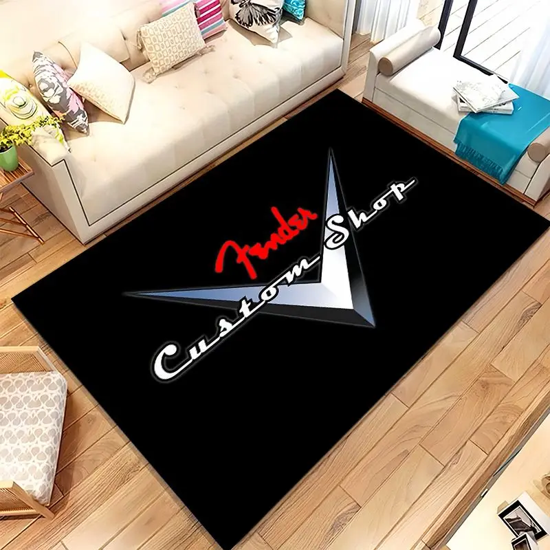 Fender Guitar Theme Rock Music Soft Large Non-Slip Area Rug,Carpet Mat for Living Room,Bedroom,Playroom & Sofa,Home Decor Gift