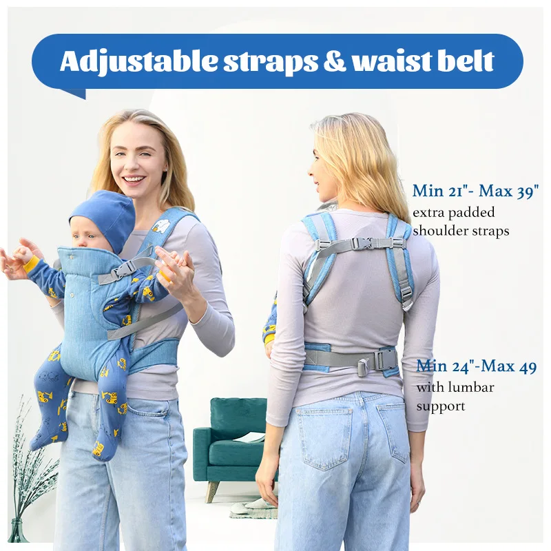 All Seasons NewbornFront Facing Kangaroo Wrap Advanced 4-In-1 Baby Carrier Strap Sling Infant Hipseat Waist Belt Babies Gear